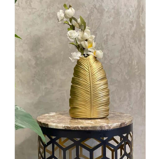Gold Palm Leaf Vase