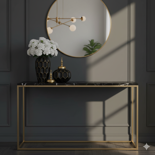 Black Hexagon Vases