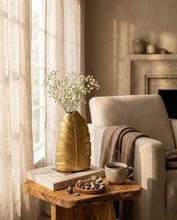 Gold Palm Leaf Vase