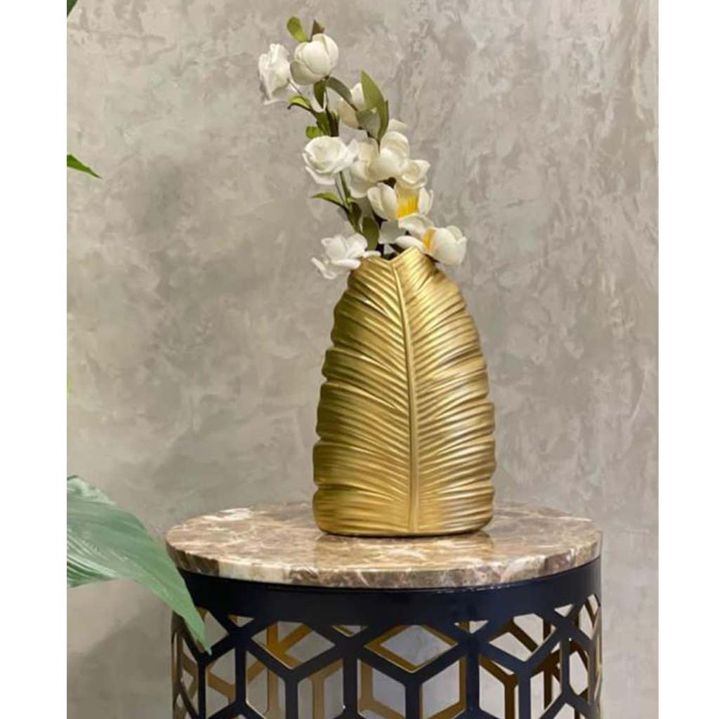 Gold Palm Leaf Vase