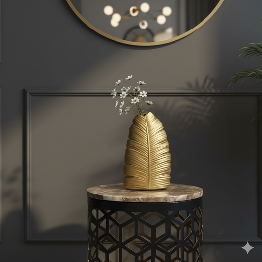 Gold Palm Leaf Vase